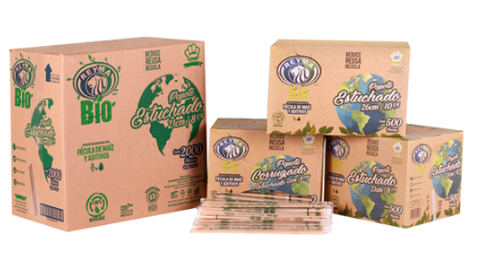 Popote Desechable Biodegradable Estuchado 21 Cms Caja Con 2,000