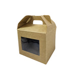 Cajas Tipo Lonchera Kraft Mini Con Ventana 11x10x10 cms