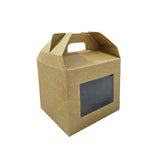 Cajas Tipo Lonchera Kraft Mini Con Ventana 11x10x10 cms