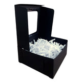 Caja Regalo Negro Con Ventana 16x16x7 Cms