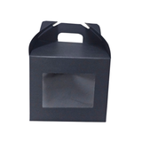Caja Tipo Lonchera Negra Mini Con Ventana 11x10x10 cms