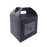 Caja Tipo Lonchera Negra Mini Con Ventana 11x10x10 cms