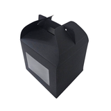 Caja Tipo Lonchera Negra Mini Con Ventana 11x10x10 cms