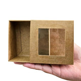 Caja Tipo Cerillo Kraft con Ventana 8x8x3 Con 5