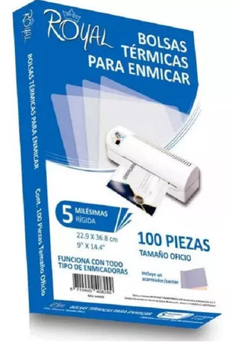 Mica Térmica Para Enmicar 5 Mil. Royal Oficio Con 100 Rígida