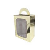 Caja Dulcera Dorada Con Ventana Frontal 11x6.4x14 Cms