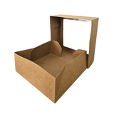 Caja Chica Para Pastel Kraft Con Ventana 22x22x9.6 Cms C/2