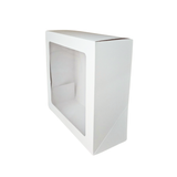 Caja Chica Para Pastel Blanca Con Ventana 22x22x9.6 Cms C/2