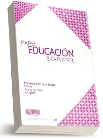 Papel Bond Educación Oficio 60 Gramos Bio Papel - 500 Hojas