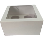 Caja para 4 Quequitos o Cupcakes Blanca Con 2