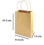 Bolsa De Papel Kraft Con Asa Chica - 1 Docena - Medidas14.5x7.5x21.5 Cms