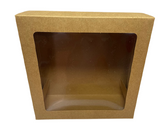 Caja Chica Para Pastel Kraft Con Ventana 22x22x9.6 Cms C/2