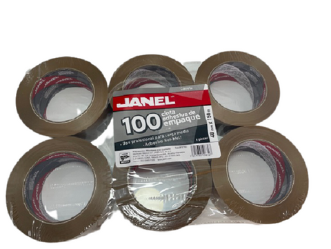 Cinta Adhesiva Canela para Empaque Janel 48mm x 150m