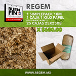 Paquete Emprendedor 2: 1 SimplePack 18 M - 1 Kilo de Tiritas Kraft - 25 Cajas 25x25x8 Cms